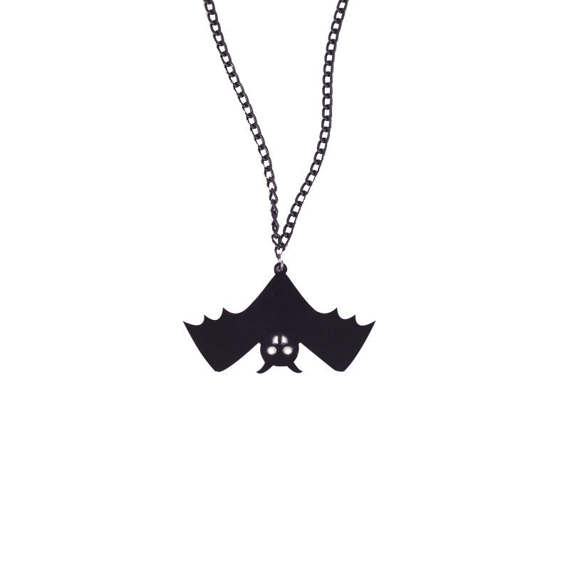 Set Collana e Orecchini Pipistrello di Halloween per Donne e Uomini Gioielli Gotici in Acrilico Catena a Osso di Serpente Accessori Costume Dark Fantasy