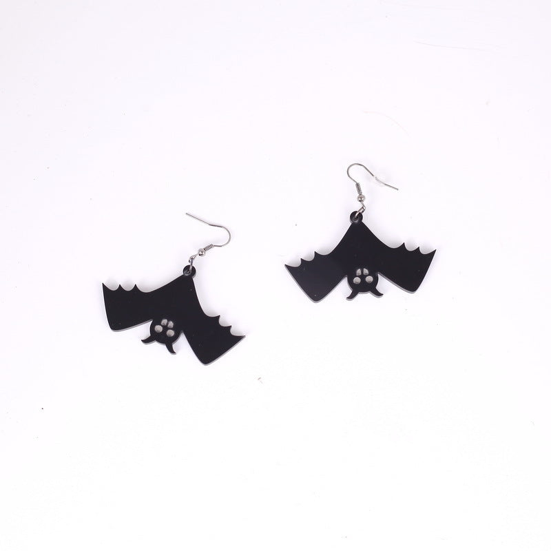 Set Collana e Orecchini Pipistrello di Halloween per Donne e Uomini Gioielli Gotici in Acrilico Catena a Osso di Serpente Accessori Costume Dark Fantasy