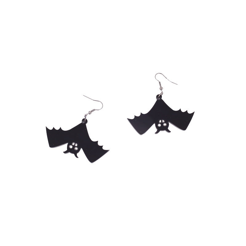Set Collana e Orecchini Pipistrello di Halloween per Donne e Uomini Gioielli Gotici in Acrilico Catena a Osso di Serpente Accessori Costume Dark Fantasy