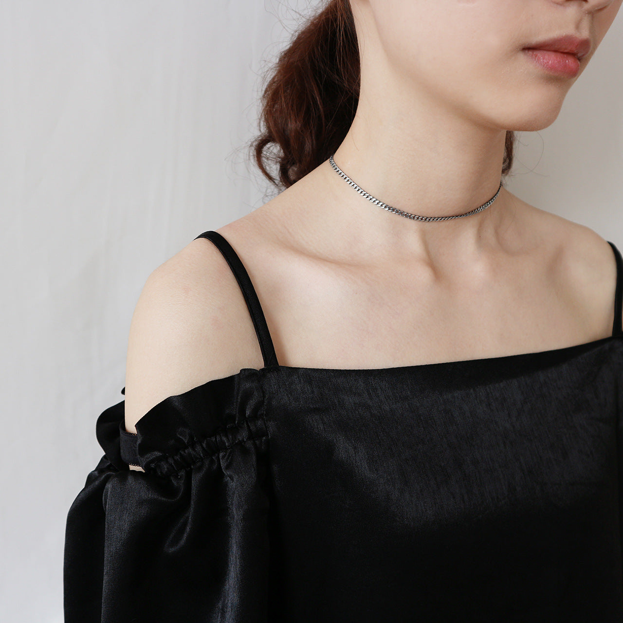 Gargantilla de plata de ley 925 para mujer, collar con medallón redondo geométrico minimalista retro vintage, cadena corta