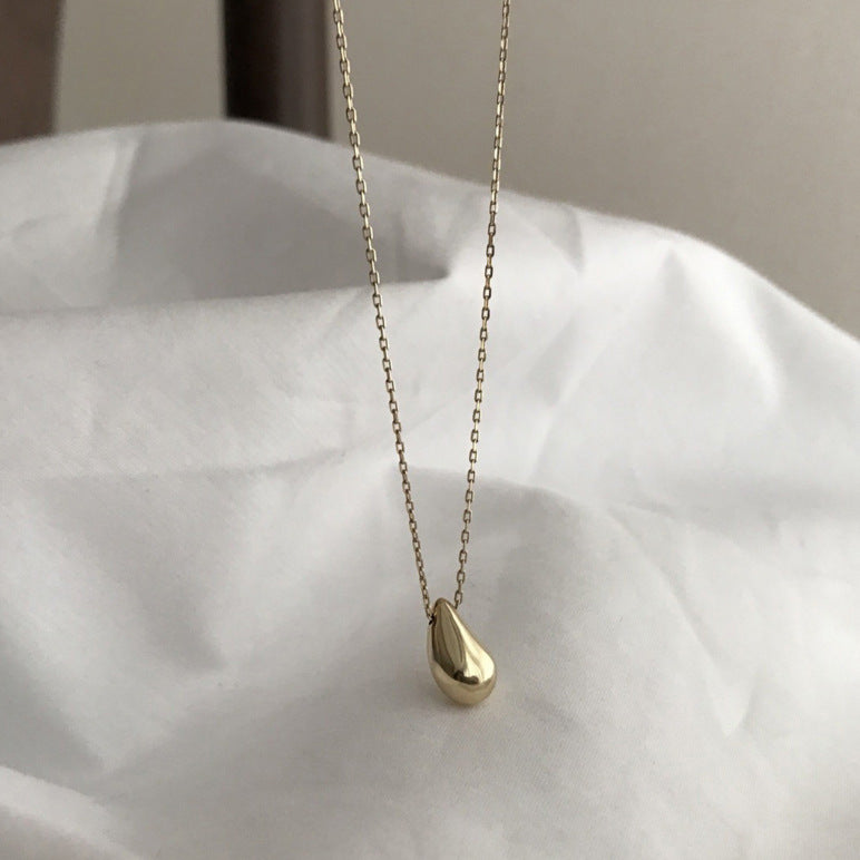 Collana con pendente a goccia in argento sterling S925 per donna, catenina minimalista alla clavicola, gioielli di tendenza ispirati alla natura