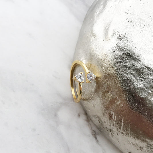 S925 Sterling Silver Geometric Triangle Zircon Ring for Women Minimalist Gold Plated Fashion Ring