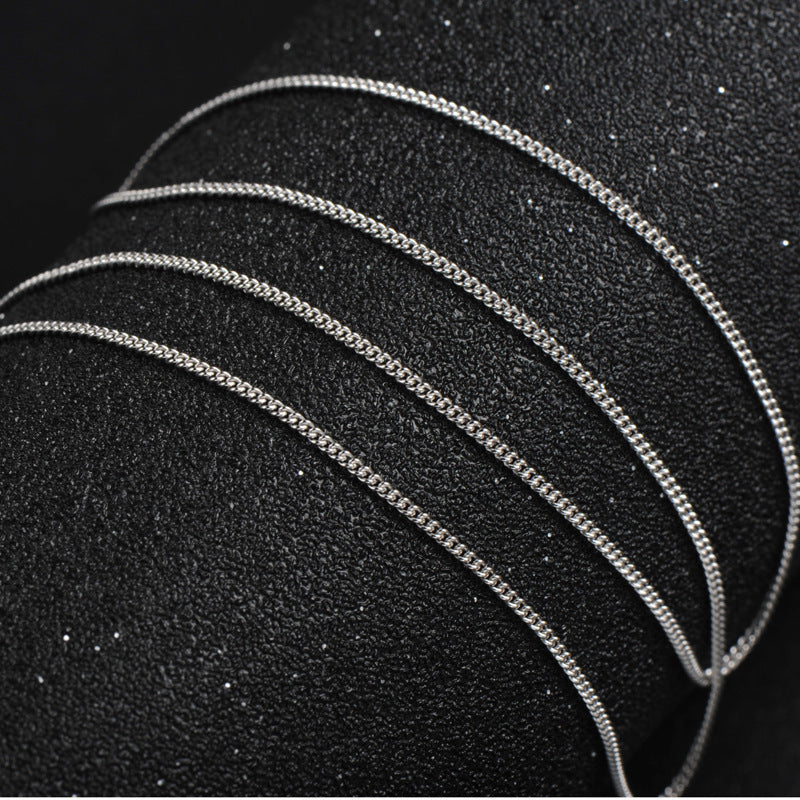 Minimalist 925 Sterling Silver Geometric Pendant Serpentine Chain Necklace for Women