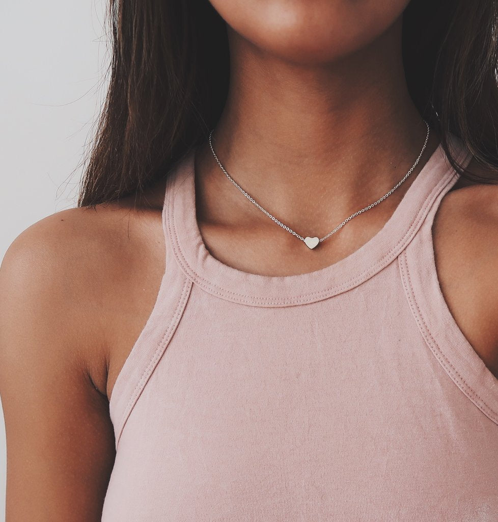 Minimalist Geometric Heart Alloy Plated Necklace
