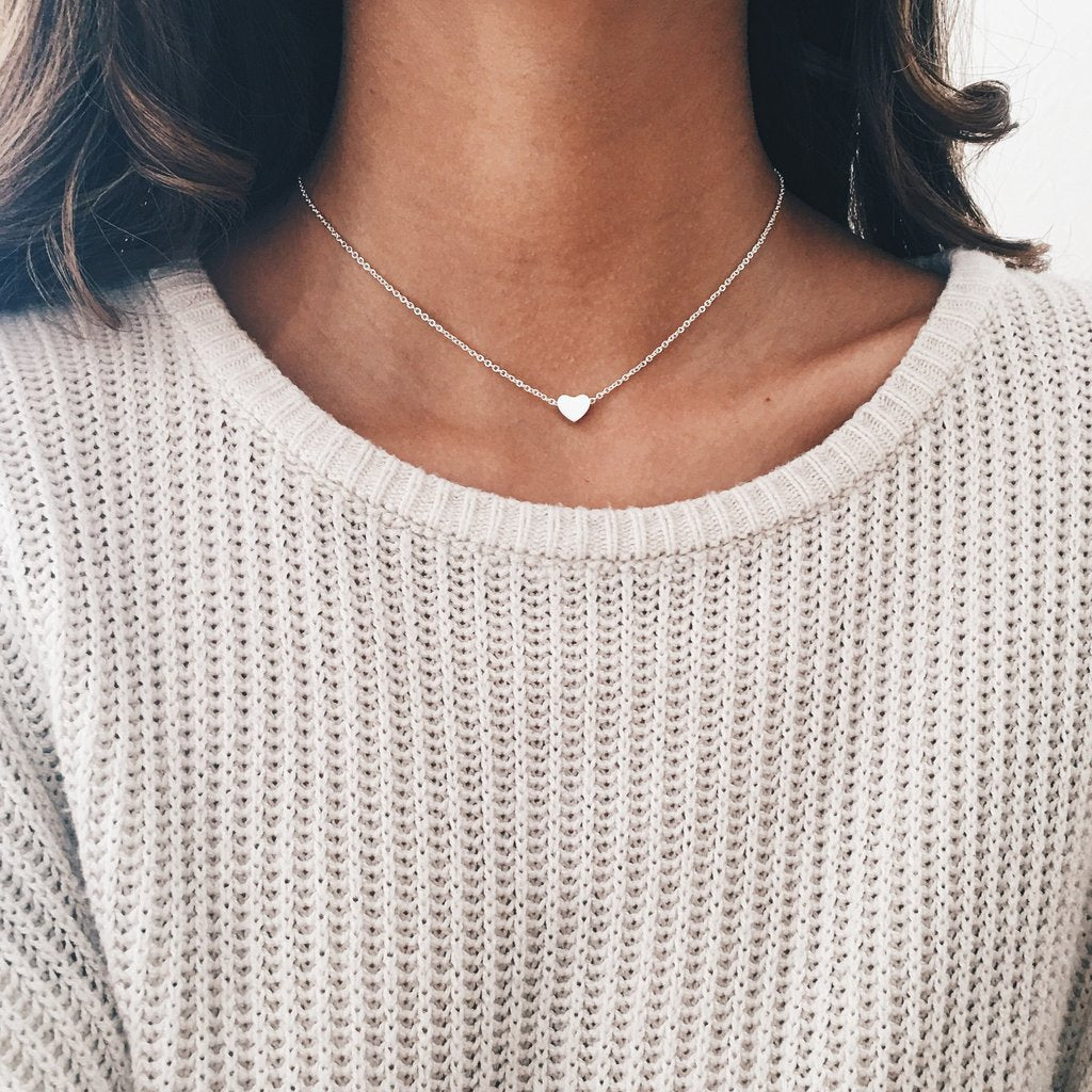Minimalist Geometric Heart Alloy Plated Necklace
