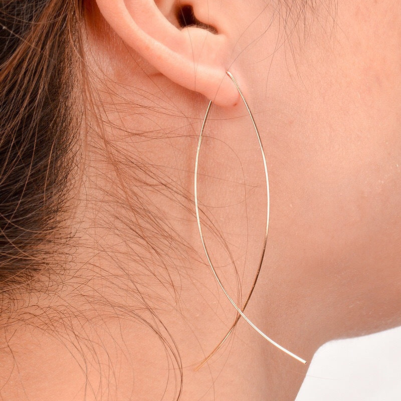 Modern Geometric Abstract Art Fishwire Drop Earrings for Women Minimalist Fashion Jewelry