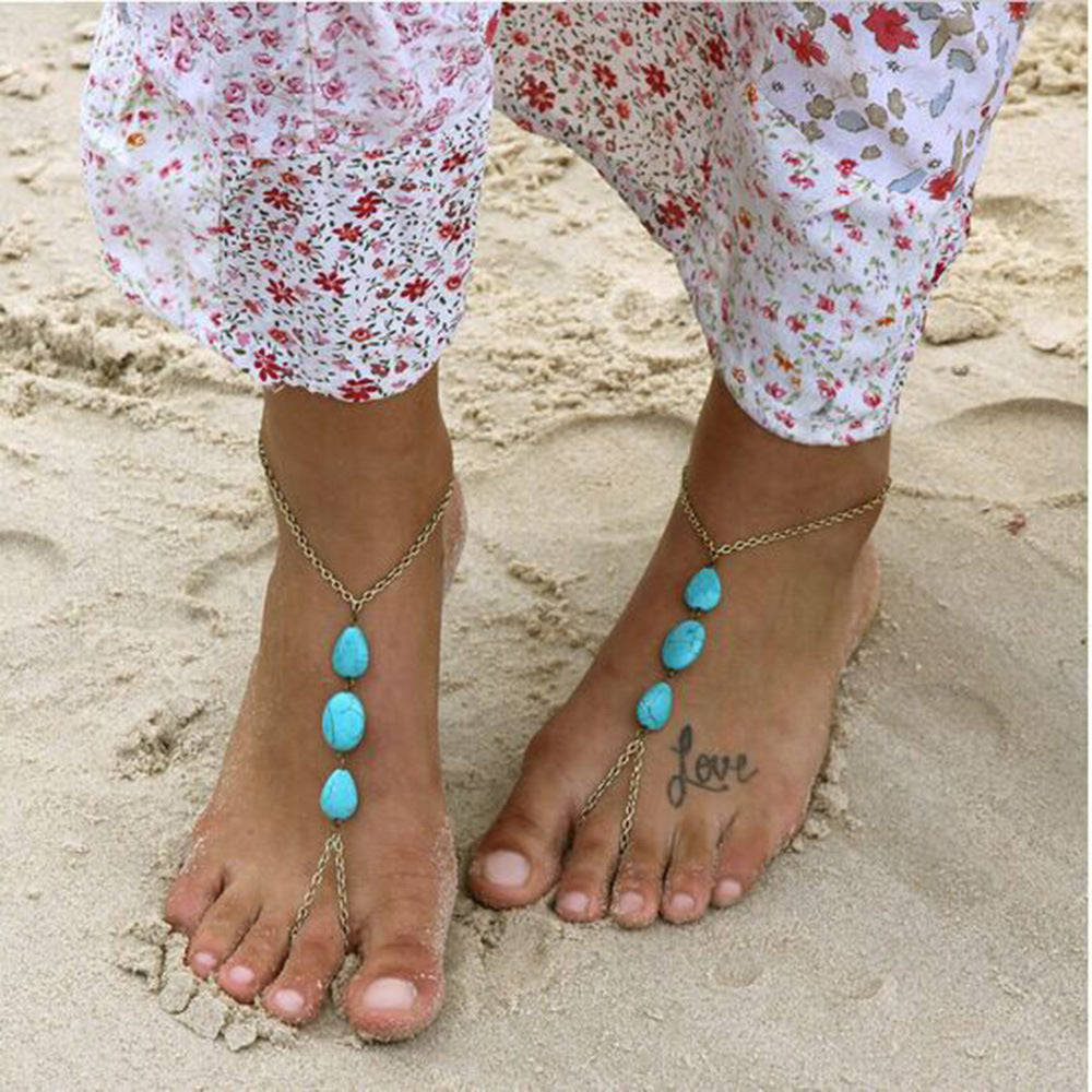 Alloy Teardrop Vintage Anklet