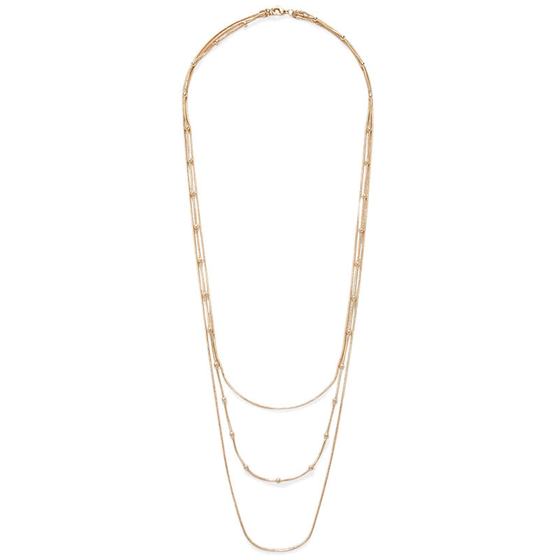 Multi-Layer Sphere Necklace Elegant Layered Sweater Chain