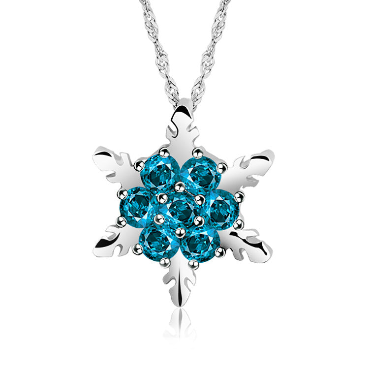 Collana Donna Fiocco di Neve con Strass Catena Sottile in Lega Gioielli Festivi
