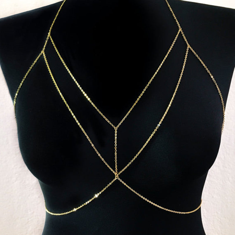 Body Chain for Women Geometric Style Alloy Plated Jewelry
