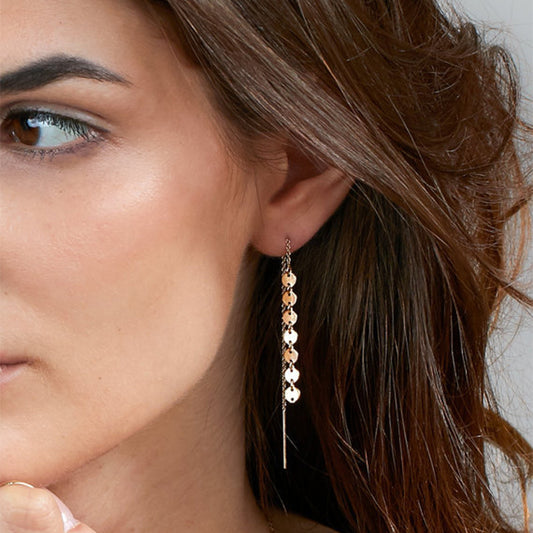 Pendientes geométricos de aleación para mujer de moda de agosto, para fiestas y ropa de noche