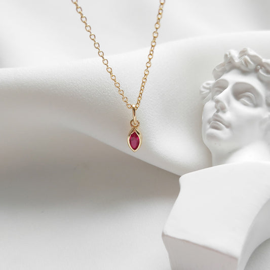 Dulce Collar con Colgante de Corazón de Plata de Ley 925 con Circonita Cúbica Rosa y Cadena de Bolas Chapada en Oro de 18K para Mujer