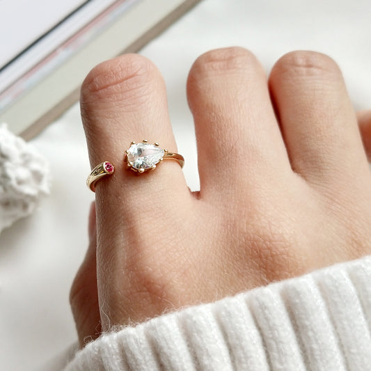 Anillo de plata de ley 925 chapado geométrico con circonitas cúbicas para mujer