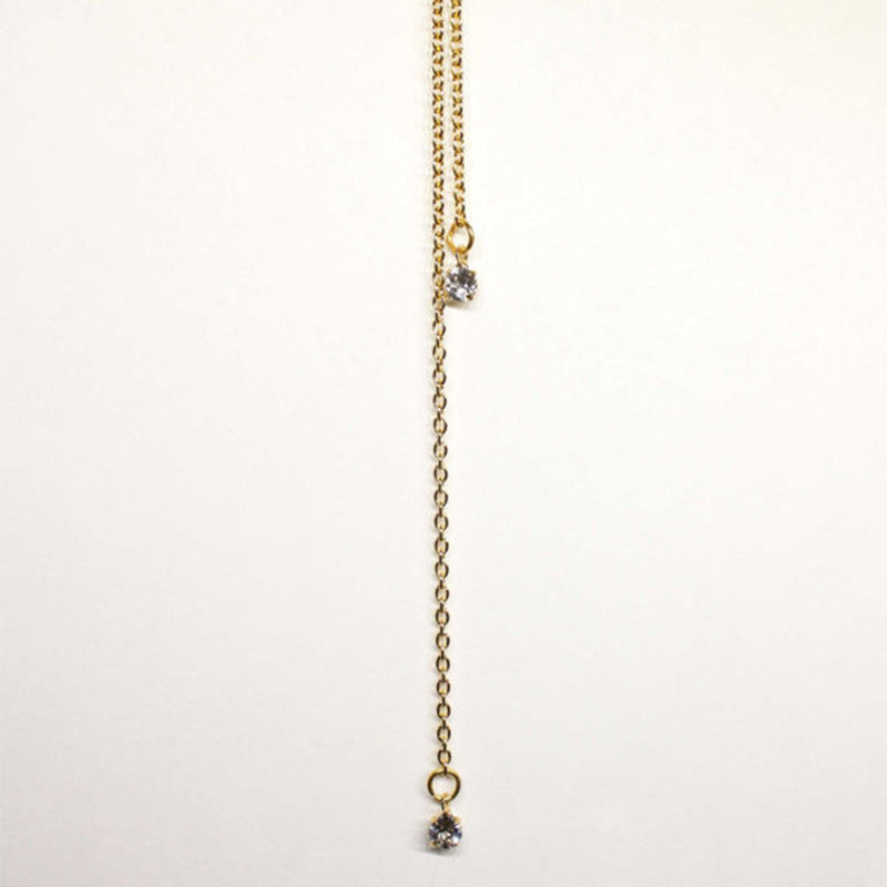 Collar de cadena cruzada geométrica para mujer, cadena corporal de aleación, joyería de moda de verano