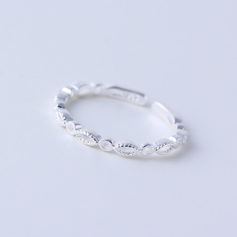 Minimalist 925 Sterling Silver Wave Polished Ring Set for Women
