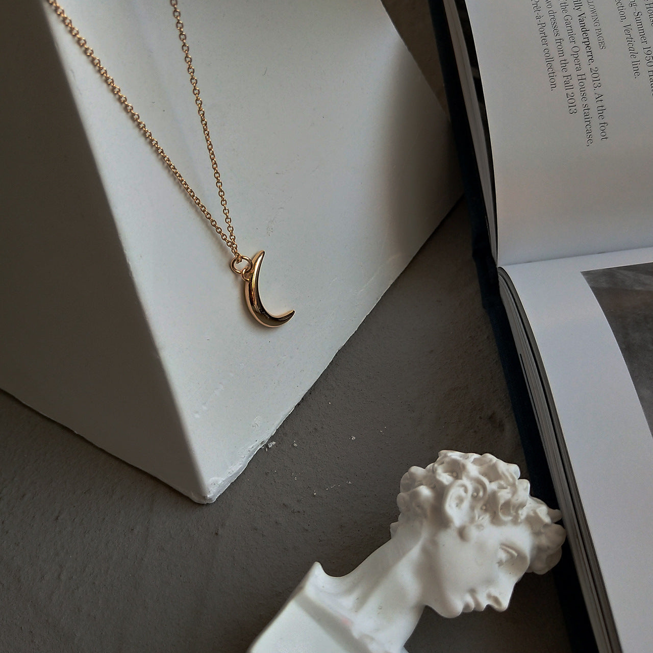 Collana Luna in Argento Sterling 925 Placcato Oro Design Geometrico