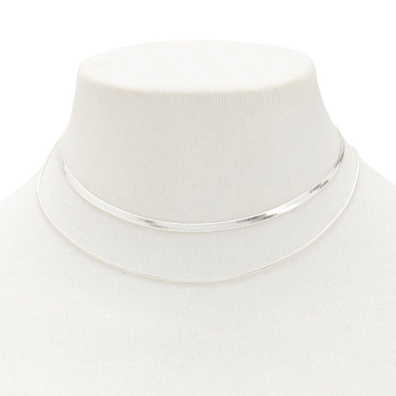 Minimalist Snake Chain Collar Necklace for Women