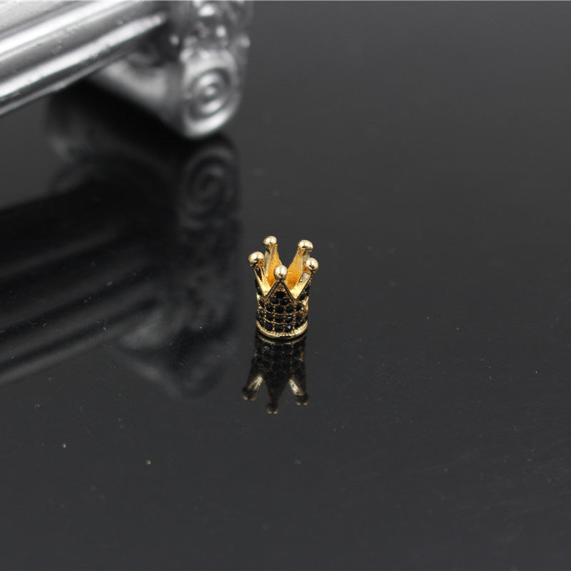 Minimalist Alloy Rhinestone Crown Charm Bar for DIY Jewelry Making