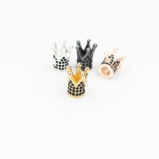 Minimalist Alloy Rhinestone Crown Charm Bar for DIY Jewelry Making