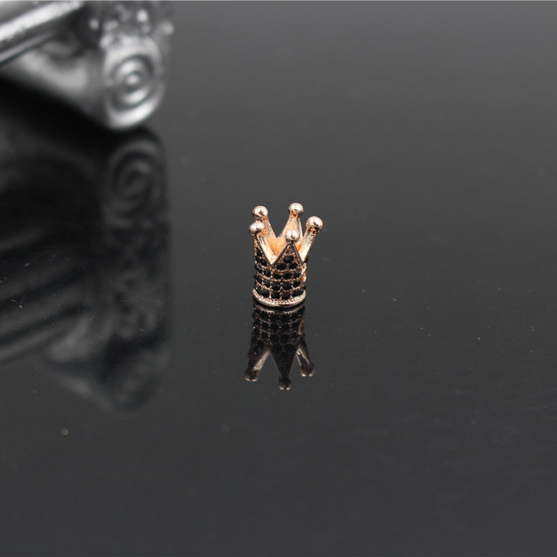 Minimalist Alloy Rhinestone Crown Charm Bar for DIY Jewelry Making