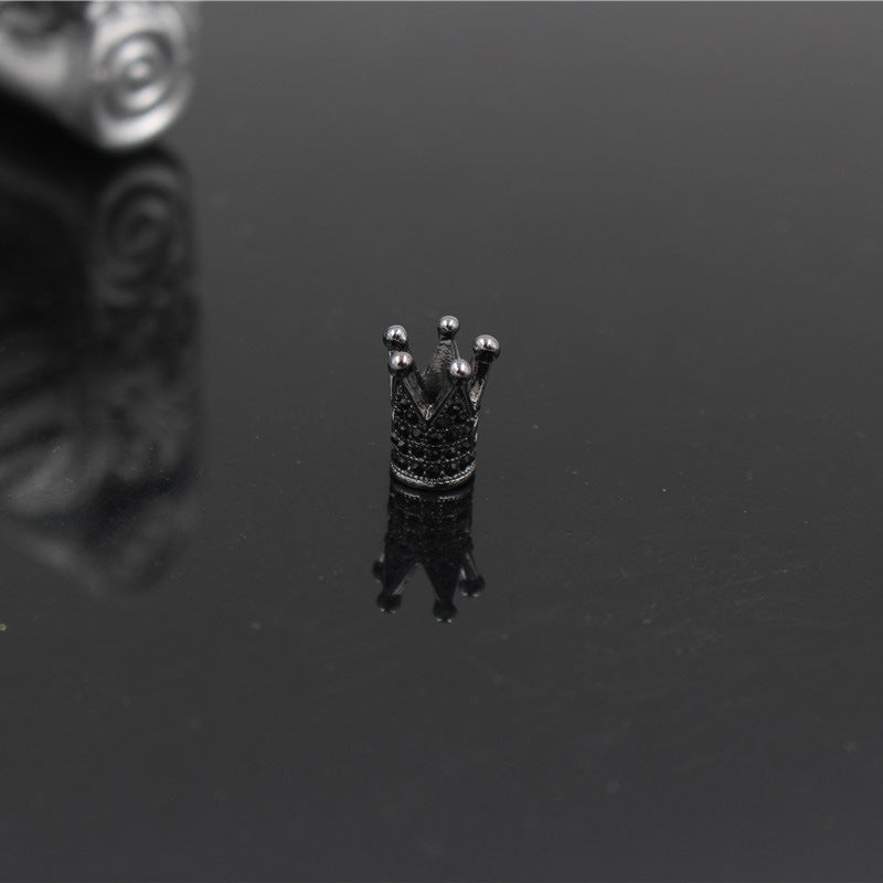Minimalist Alloy Rhinestone Crown Charm Bar for DIY Jewelry Making