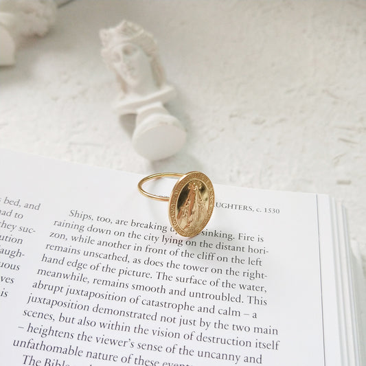 Anillo María con Colgante Redondo Geométrico Minimalista de Plata de Ley 925 Estilo Coreano Vanjo