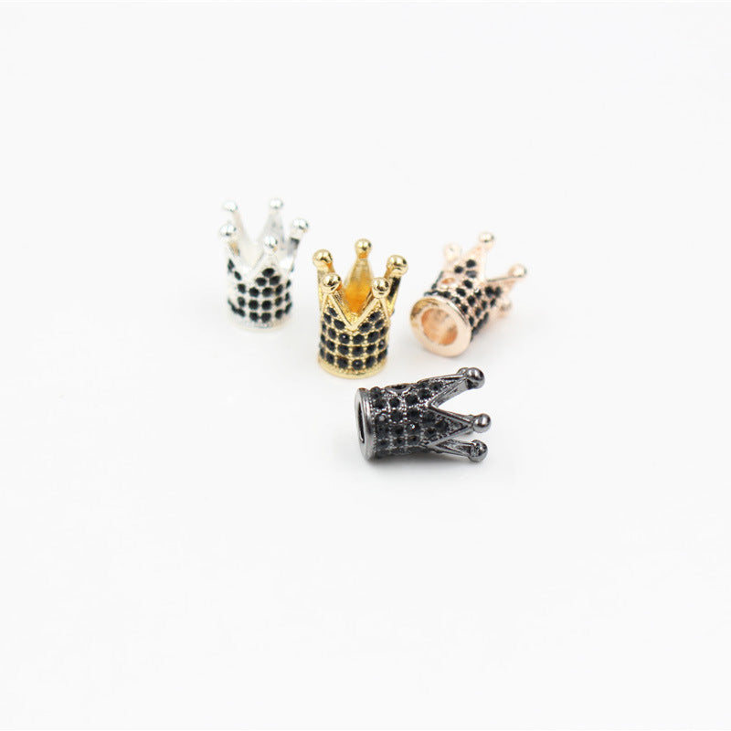 Minimalist Alloy Rhinestone Crown Charm Bar for DIY Jewelry Making
