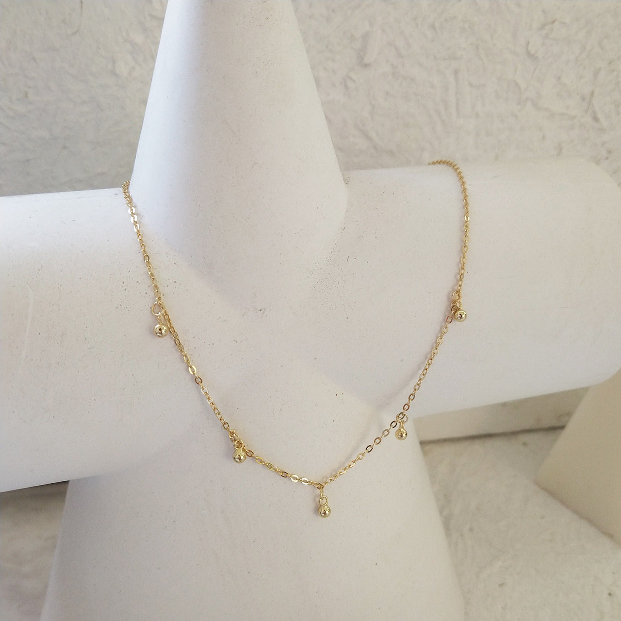 Collana Girocollo di Perline Piccole Geometrica in Argento Sterling 925