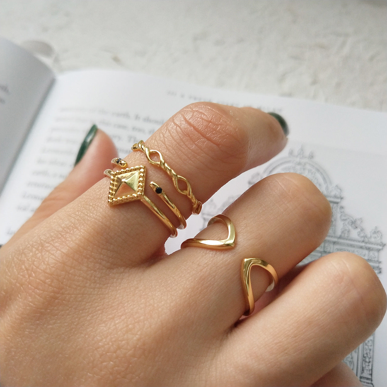 Minimalist Sweet 925 Sterling Silver Geometric Oval Open Ring