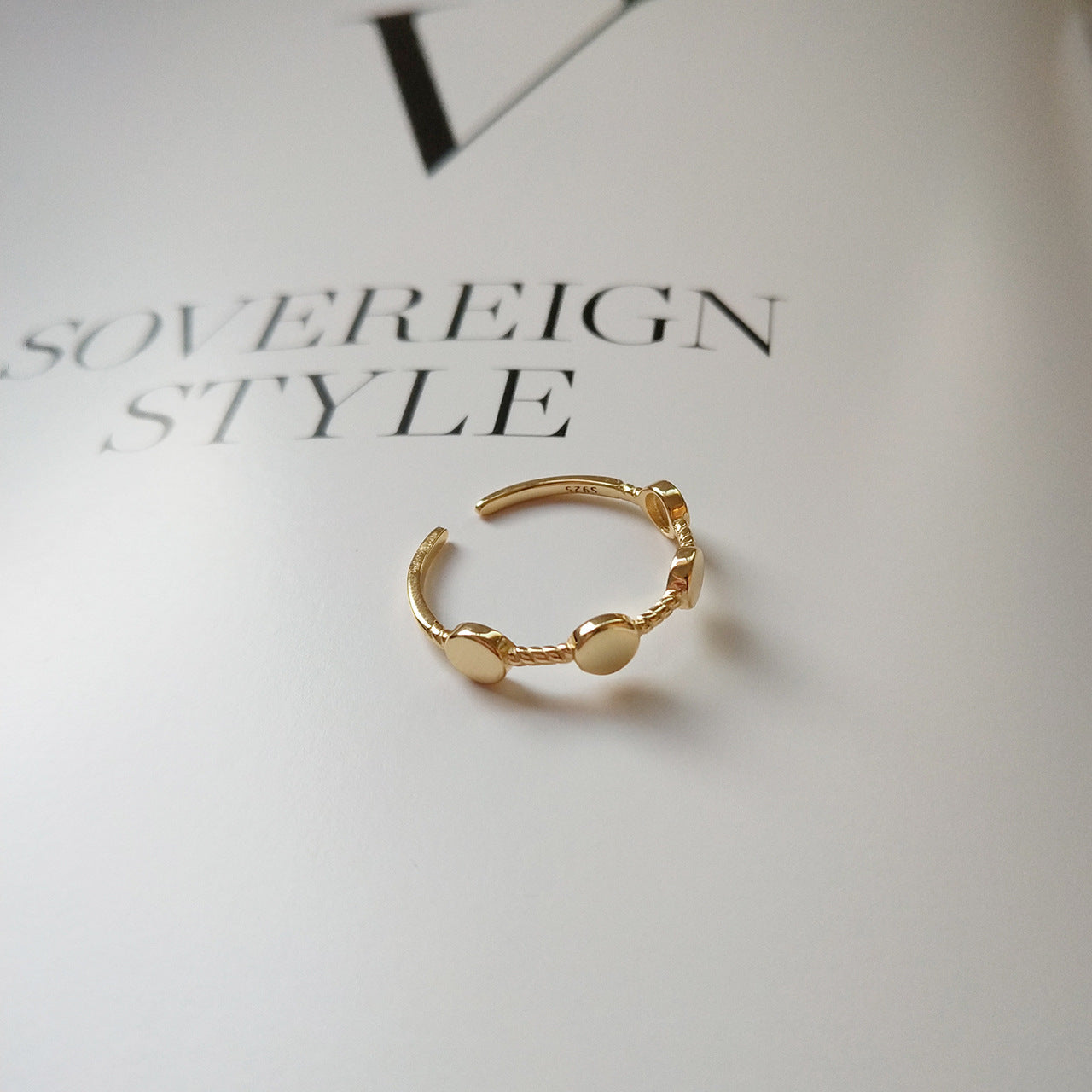 Anello a Fascia Geometrico a Cerchio Minimalista di Tendenza in Argento Sterling S925