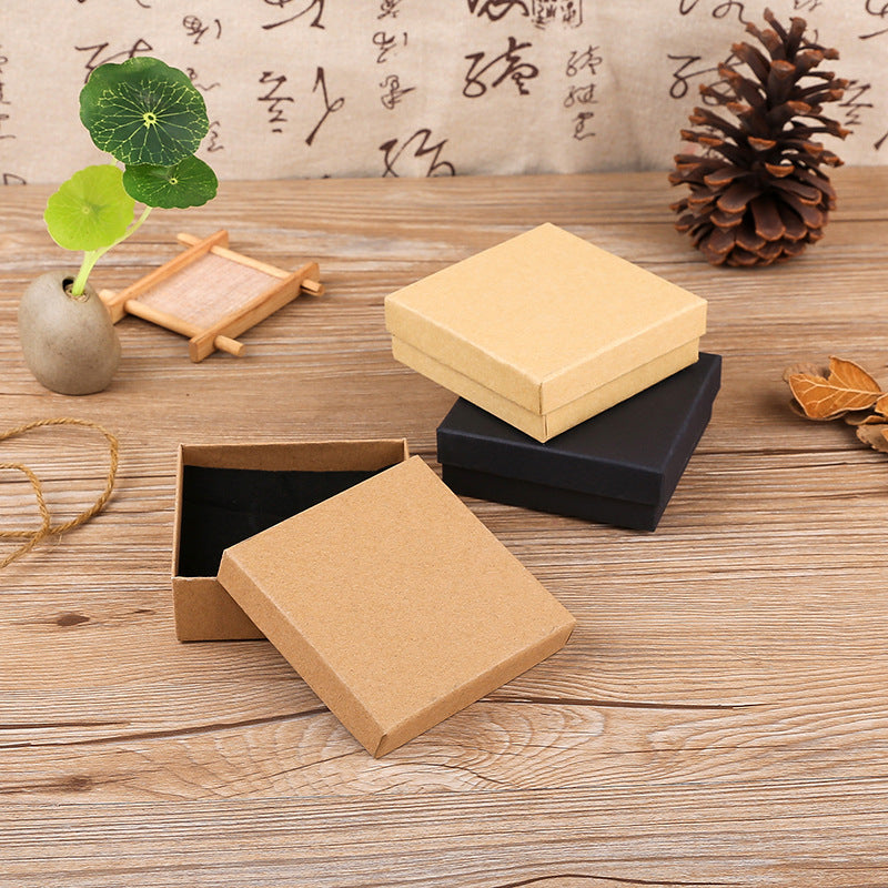 Vintage Jewelry Box Kraft Paper Gift Box for Bracelets Earrings Pendants