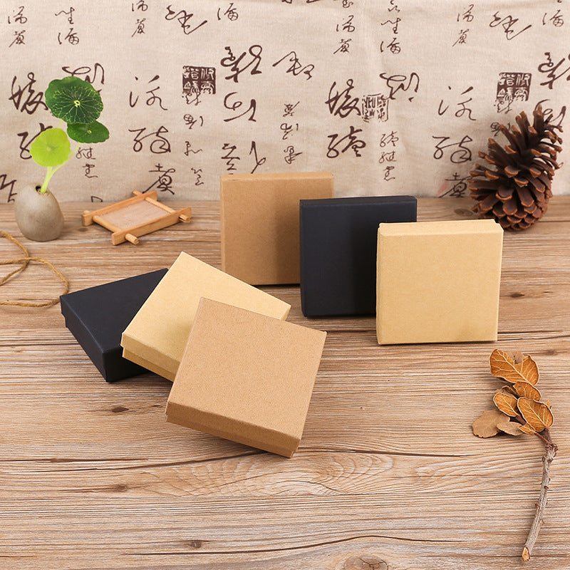 Vintage Jewelry Box Kraft Paper Gift Box for Bracelets Earrings Pendants