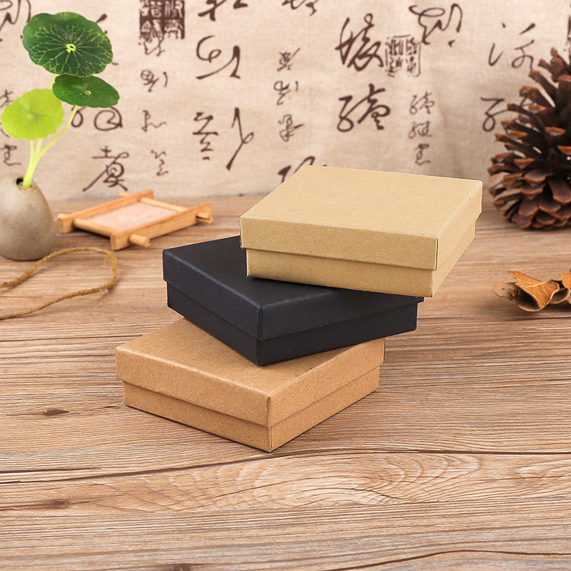 Vintage Jewelry Box Kraft Paper Gift Box for Bracelets Earrings Pendants