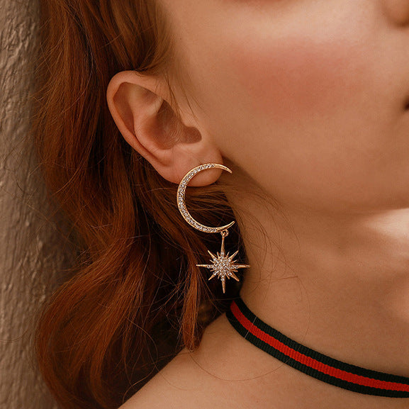 925 Sterling Silver Star Moon Heart Earrings