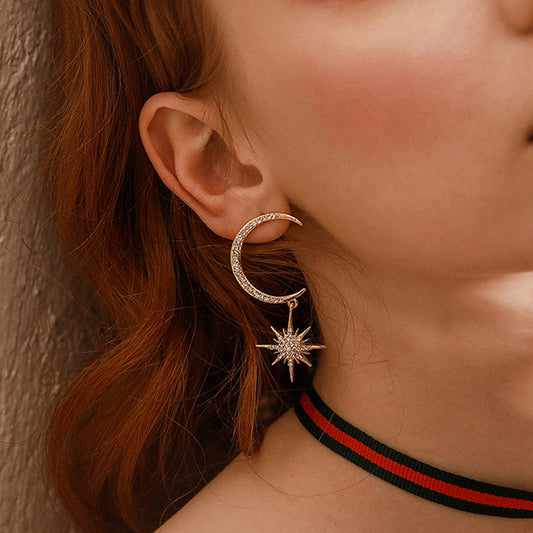 925 Sterling Silver Star Moon Heart Earrings