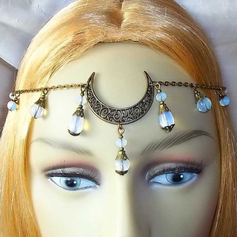 Women's Moon Headband Crystal Pendant Hair Accessory