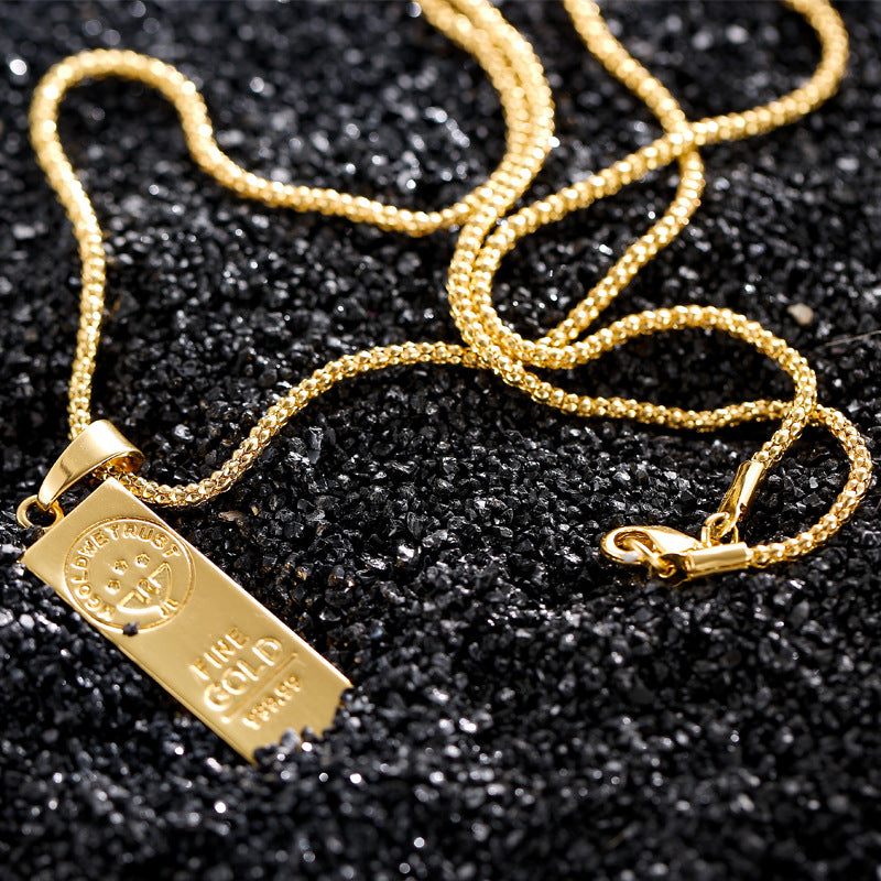 Collar con colgante geométrico de aleación dorada para hombre y mujer con cadena de onda de agua, joyería de moda casual