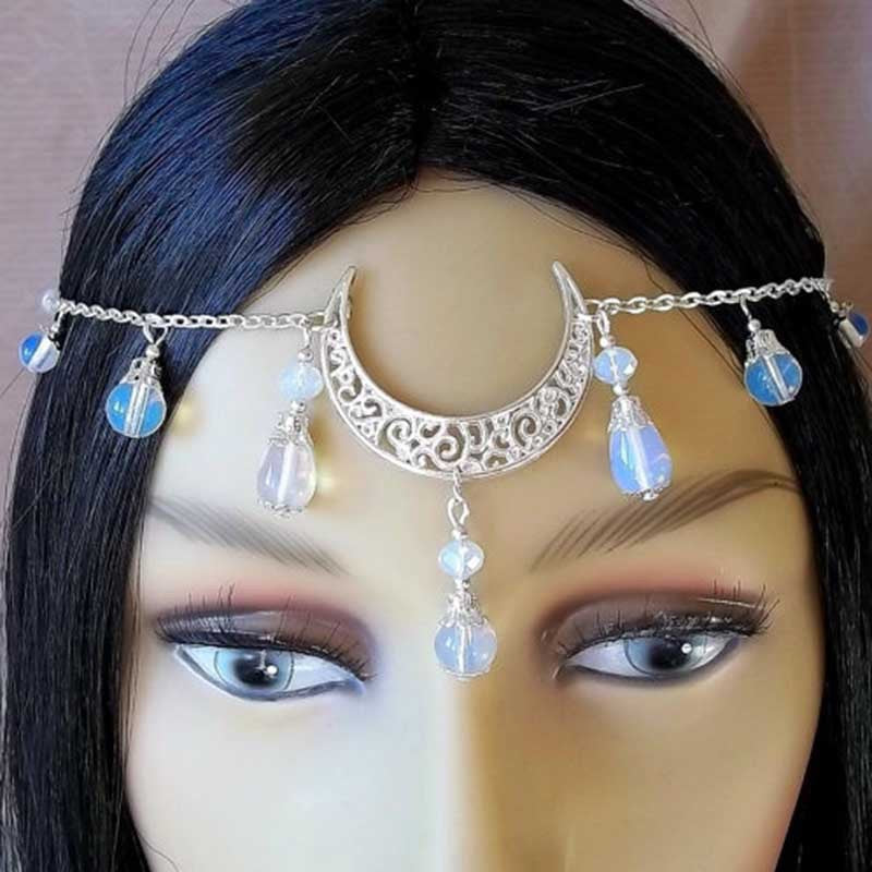 Women's Moon Headband Crystal Pendant Hair Accessory