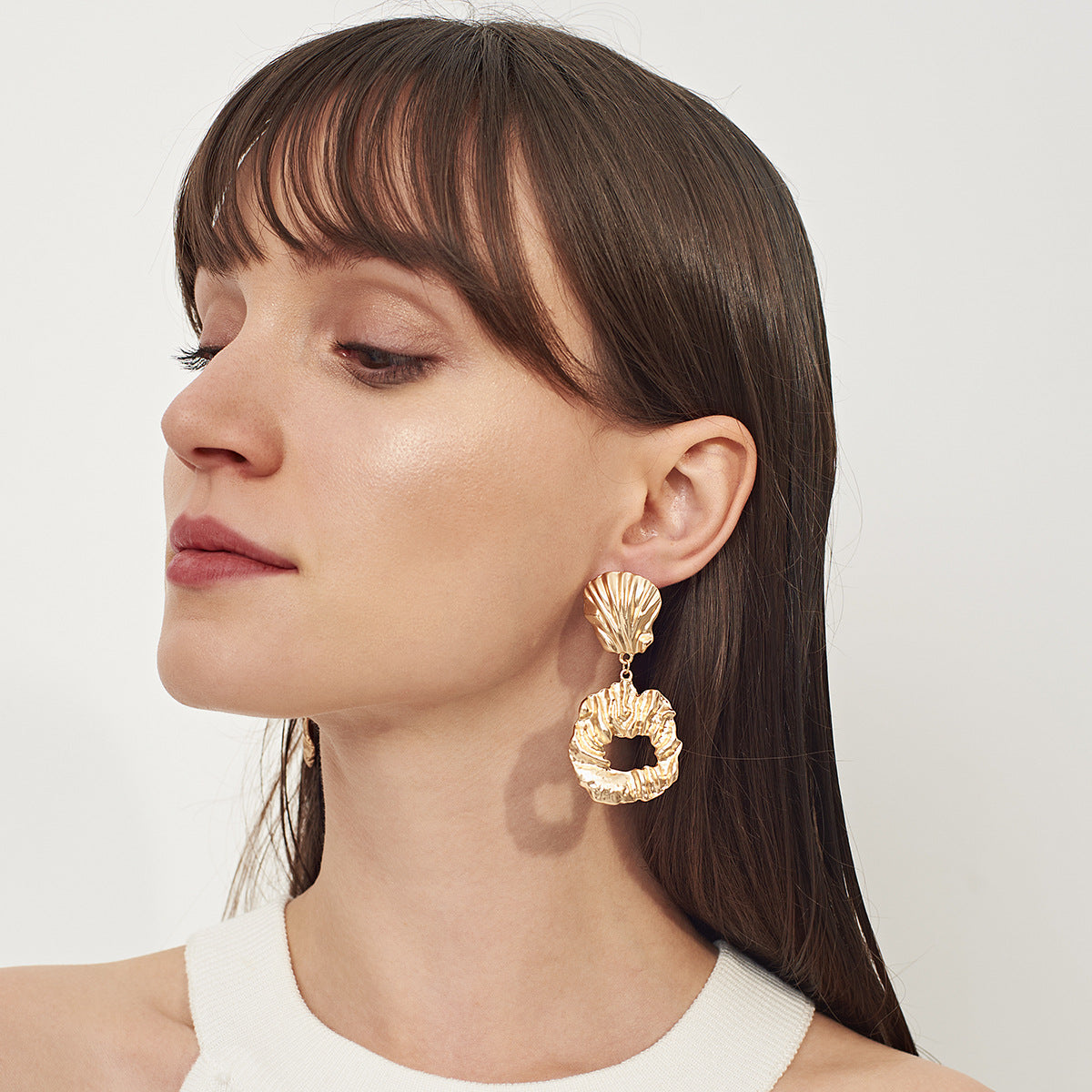 Alloy Letter Pendant Earrings for Women Vintage Punk Style