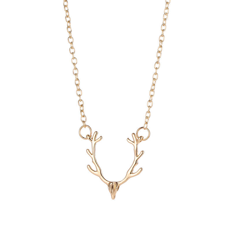Deer Antler Necklace Alloy Water Wave Chain