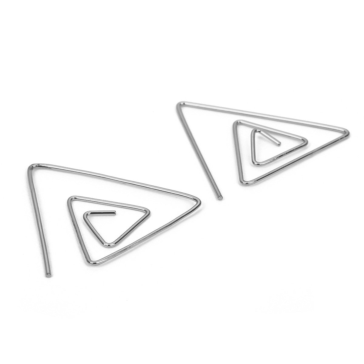 Aretes Vintage Geométricos Triangulares de Cobre Bañado para Mujer