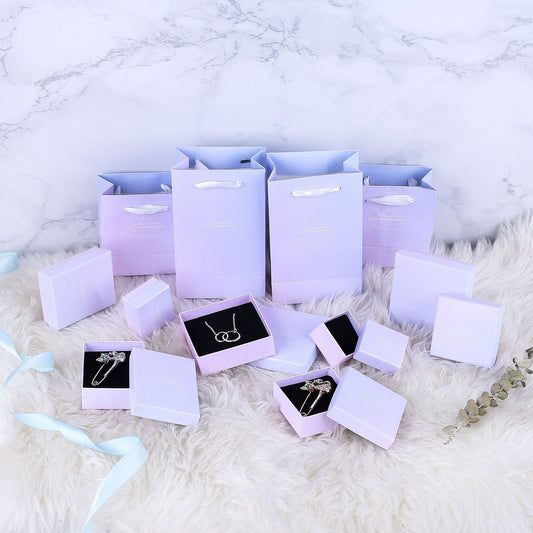 Pink Blue Ombre Jewelry Box for Earrings Necklaces Rings Bracelets