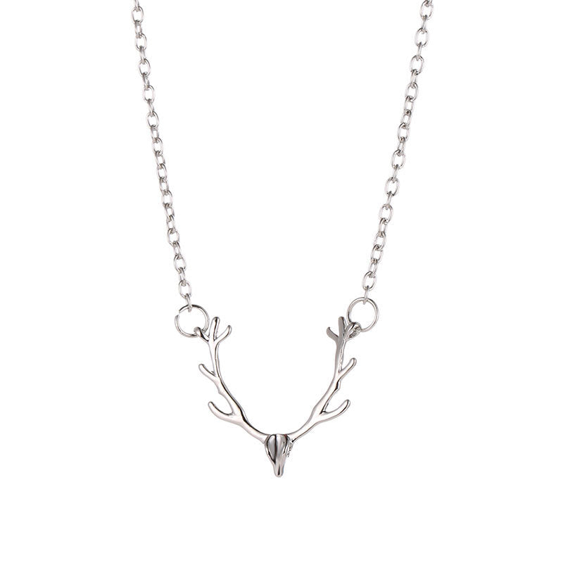 Deer Antler Necklace Alloy Water Wave Chain