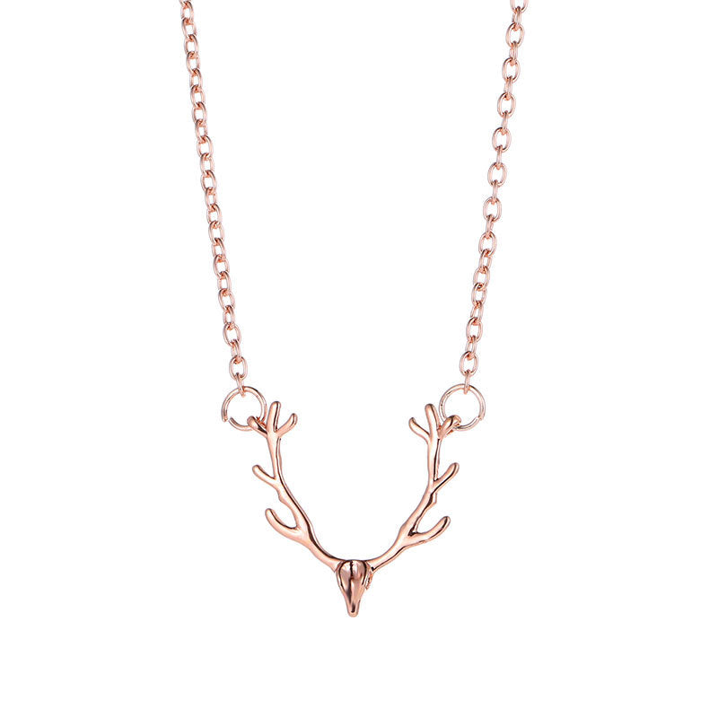 Deer Antler Necklace Alloy Water Wave Chain