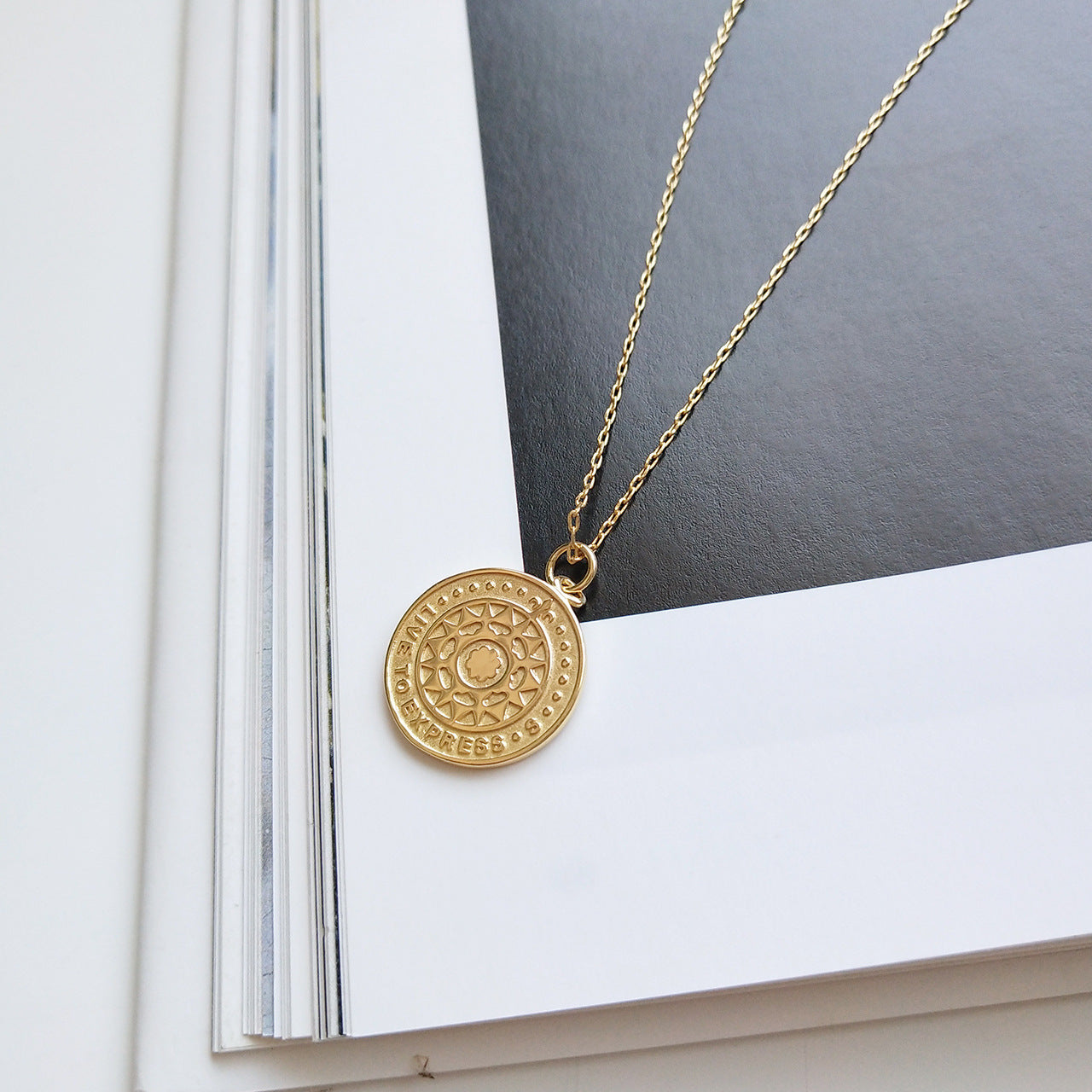 Minimalist Sweet 925 Sterling Silver 18K Gold Plated Round Oval Pendant Ball Chain Necklace for Women