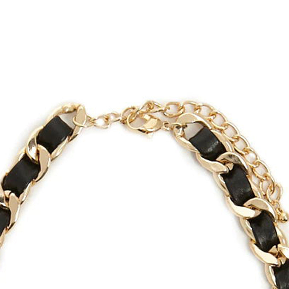 Women's Handmade U-Shaped Metal Clavicle Necklace with Satin Ribbon