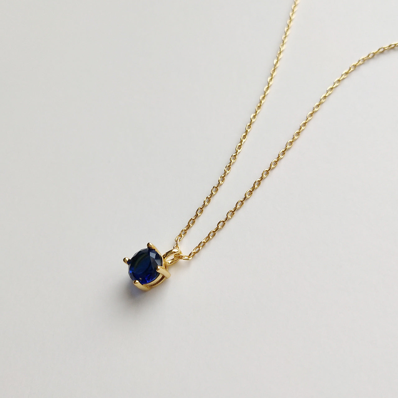 Minimalist 925 Sterling Silver 18K Gold Plated Ball Chain Necklace with Single Diamond Pendant for Women