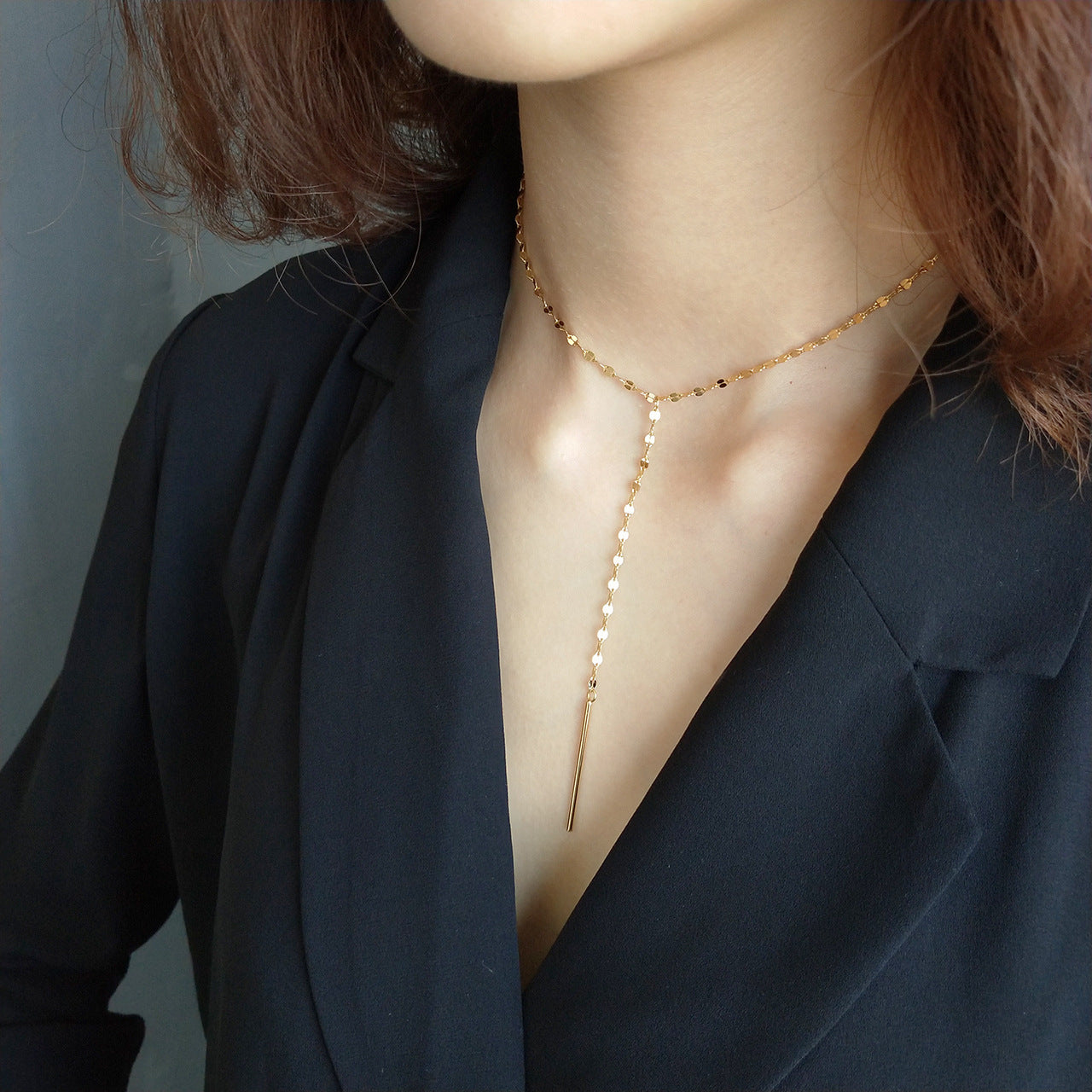 Bonito collar de labios geométricos de plata de ley 925 chapado en oro