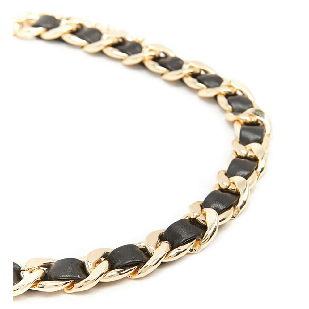 Women's Handmade U-Shaped Metal Clavicle Necklace with Satin Ribbon