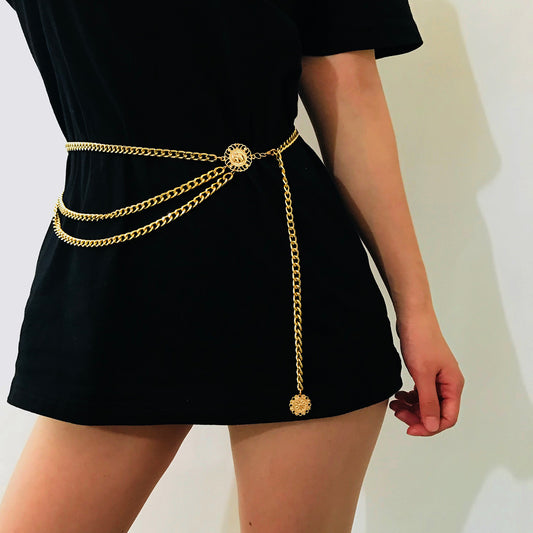 Catena Vintage Sexy da Donna, in Alluminio per la Vita, con Nappe
